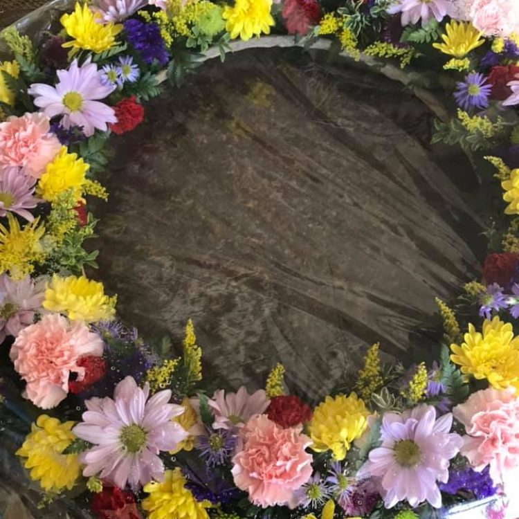 The wreath arrived at the MedCure office in Portland, OR